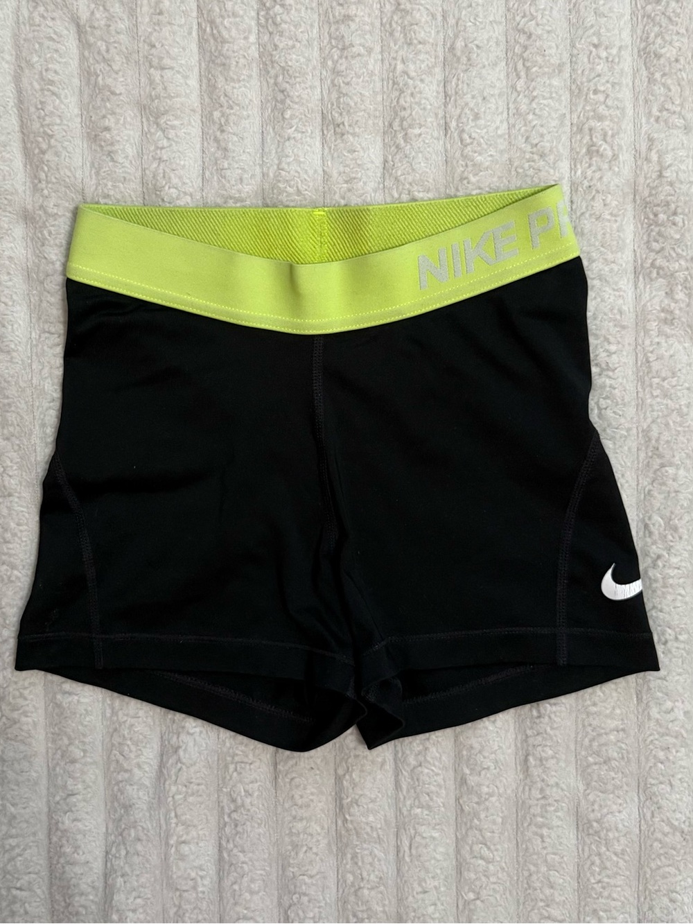Nike Pro Dri-FIT Black & Yellow Shorts